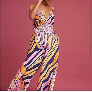 Mauve Pink/Orange Multi Zebra Jumpsuit, Sz 6